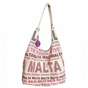 Robin Ruth Cream and Purple Shoulder Bag